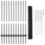 Reja con postes Gris 1 x 25 m Acero