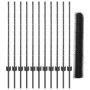 Reja con postes Gris 1 x 25 m Acero