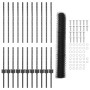 Reja con postes Gris 1 x 25 m Acero