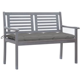 2-Sitzer-Gartenbank aus grauem Eukalyptusholz und 120 cm Kissen von vidaXL, Gartenbänke - Ref: Foro24-3061039, Preis: 200,36 ...