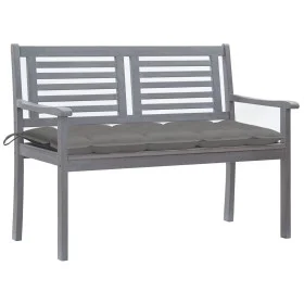 2-Sitzer-Gartenbank aus grauem Eukalyptusholz und 120 cm Kissen von vidaXL, Gartenbänke - Ref: Foro24-3061039, Preis: 201,20 ...