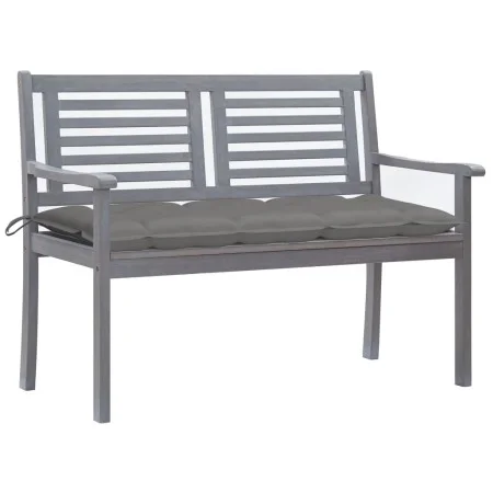 2-seater garden bench in gray eucalyptus wood and 120 cm cushion by vidaXL, garden benches - Ref: Foro24-3061039, Price: 201,...