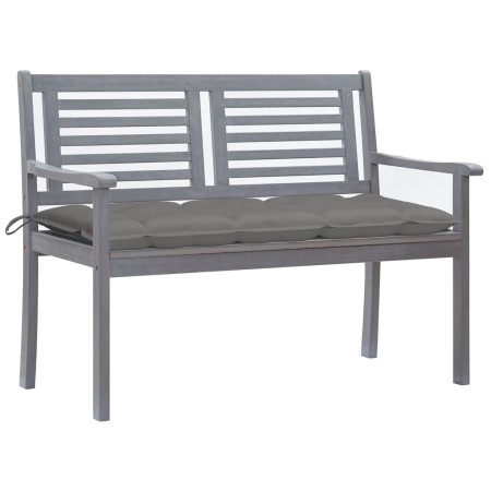 2-Sitzer-Gartenbank aus grauem Eukalyptusholz und 120 cm Kissen von vidaXL, Gartenbänke - Ref: Foro24-3061039, Preis: 200,36 ...