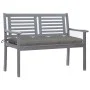 2-seater garden bench in gray eucalyptus wood and 120 cm cushion by vidaXL, garden benches - Ref: Foro24-3061039, Price: 201,...