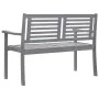 2-seater garden bench in gray eucalyptus wood and 120 cm cushion by vidaXL, garden benches - Ref: Foro24-3061039, Price: 201,...