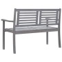 2-Sitzer-Gartenbank aus grauem Eukalyptusholz und 120 cm Kissen von vidaXL, Gartenbänke - Ref: Foro24-3061039, Preis: 200,36 ...