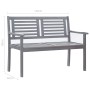 Banco de jardín 2 plazas madera eucalipto gris y cojín 120 cm de vidaXL, Bancos de jardín - Ref: Foro24-3061039, Precio: 200,...