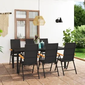 7-teiliges Garten-Essset in Schwarz und Braun von vidaXL, Gartensets - Ref: Foro24-3060074, Preis: 572,14 €, Rabatt: %