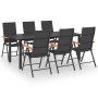 7-teiliges Garten-Essset in Schwarz und Braun von vidaXL, Gartensets - Ref: Foro24-3060074, Preis: 589,33 €, Rabatt: %