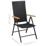 Juego de comedor para jardín 7 piezas negro y marrón de vidaXL, Conjuntos de jardín - Ref: Foro24-3060074, Precio: 572,09 €, ...