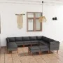 Set de muebles de jardín 12 pzas y cojines ratán sintético gris de vidaXL, Conjuntos de jardín - Ref: Foro24-3059725, Precio:...