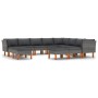 12-teiliges Gartenmöbel-Set und graue synthetische Rattankissen von vidaXL, Gartensets - Ref: Foro24-3059725, Preis: 831,38 €...