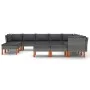 12-teiliges Gartenmöbel-Set und graue synthetische Rattankissen von vidaXL, Gartensets - Ref: Foro24-3059725, Preis: 830,69 €...