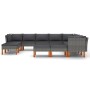 12-teiliges Gartenmöbel-Set und graue synthetische Rattankissen von vidaXL, Gartensets - Ref: Foro24-3059725, Preis: 831,38 €...