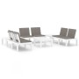 6-teiliges Gartenmöbel-Set mit weißen Kunststoffkissen von vidaXL, Gartensets - Ref: Foro24-3059833, Preis: 451,29 €, Rabatt: %