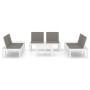 6-teiliges Gartenmöbel-Set mit weißen Kunststoffkissen von vidaXL, Gartensets - Ref: Foro24-3059833, Preis: 451,29 €, Rabatt: %