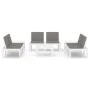 Set de muebles de jardín 6 piezas con cojines plástico blanco de vidaXL, Conjuntos de jardín - Ref: Foro24-3059833, Precio: 4...
