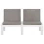 Set de muebles de jardín 6 piezas con cojines plástico blanco de vidaXL, Conjuntos de jardín - Ref: Foro24-3059833, Precio: 4...