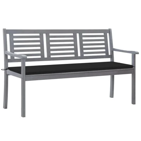 3-seater garden bench in gray eucalyptus wood and 150 cm cushion by vidaXL, garden benches - Ref: Foro24-3061057, Price: 221,...