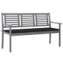 3-seater garden bench in gray eucalyptus wood and 150 cm cushion by vidaXL, garden benches - Ref: Foro24-3061057, Price: 225,...