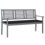 3-seater garden bench in gray eucalyptus wood and 150 cm cushion by vidaXL, garden benches - Ref: Foro24-3061057, Price: 221,...