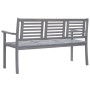 3-seater garden bench in gray eucalyptus wood and 150 cm cushion by vidaXL, garden benches - Ref: Foro24-3061057, Price: 225,...