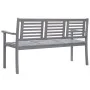 3-seater garden bench in gray eucalyptus wood and 150 cm cushion by vidaXL, garden benches - Ref: Foro24-3061057, Price: 221,...