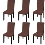 Gerader elastischer Stuhlbezug 6 Einheiten braun von vidaXL, Abdeckungen - Ref: Foro24-131423, Preis: 23,10 €, Rabatt: %