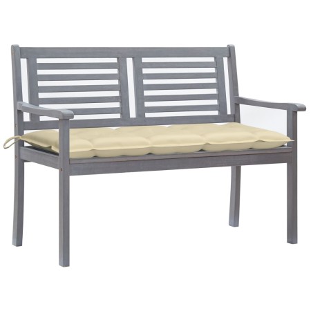 2-Sitzer Gartenbank Eukalyptusholz grau und Kissen 120 cm von vidaXL, Gartenbänke - Ref: Foro24-3061040, Preis: 188,23 €, Rab...