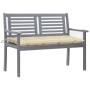 2-Sitzer Gartenbank Eukalyptusholz grau und Kissen 120 cm von vidaXL, Gartenbänke - Ref: Foro24-3061040, Preis: 188,23 €, Rab...
