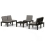 4-teiliges Gartenmöbel-Set mit grauen Kunststoffkissen von vidaXL, Gartensets - Ref: Foro24-3059836, Preis: 327,09 €, Rabatt: %