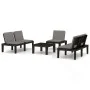 Set de muebles de jardín 4 piezas con cojines plástico gris de vidaXL, Conjuntos de jardín - Ref: Foro24-3059836, Precio: 333...