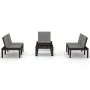 Set de muebles de jardín 4 piezas con cojines plástico gris de vidaXL, Conjuntos de jardín - Ref: Foro24-3059836, Precio: 333...