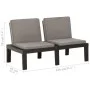 Set de muebles de jardín 4 piezas con cojines plástico gris de vidaXL, Conjuntos de jardín - Ref: Foro24-3059836, Precio: 333...