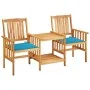 Garden chairs and table with solid acacia wood cushions by vidaXL, Garden sets - Ref: Foro24-3061279, Price: 145,44 €, Discou...