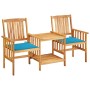 Gartenstühle und Tisch mit Kissen aus massivem Akazienholz von vidaXL, Gartensets - Ref: Foro24-3061279, Preis: 149,35 €, Rab...