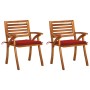 Sillas de comedor jardín con cojines 2 uds madera maciza acacia de vidaXL, Sillas de jardín - Ref: Foro24-3060798, Precio: 25...