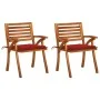Sillas de comedor jardín con cojines 2 uds madera maciza acacia de vidaXL, Sillas de jardín - Ref: Foro24-3060798, Precio: 23...