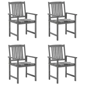 Garden chairs with cushions 4 pcs solid gray acacia wood by vidaXL, Garden chairs - Ref: Foro24-3061250, Price: 281,37 €, Dis...
