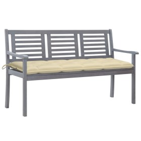 3-seater garden bench in gray eucalyptus wood and 150 cm cushion by vidaXL, garden benches - Ref: Foro24-3061067, Price: 222,...