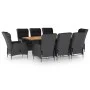 Garden dining set 9 pieces and dark gray synthetic rattan cushions by vidaXL, Garden sets - Ref: Foro24-3060139, Price: 2,00 ...