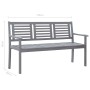 3-Sitzer-Gartenbank aus grauem Eukalyptusholz und 150 cm Kissen von vidaXL, Gartenbänke - Ref: Foro24-3061067, Preis: 222,28 ...