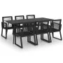 Juego de comedor para jardín 7 piezas ratán PVC negro de vidaXL, Conjuntos de jardín - Ref: Foro24-3060217, Precio: 683,52 €,...