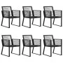 Juego de comedor para jardín 7 piezas ratán PVC negro de vidaXL, Conjuntos de jardín - Ref: Foro24-3060217, Precio: 683,52 €,...