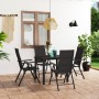 5-teiliges Garten-Esszimmerset schwarz von vidaXL, Gartensets - Ref: Foro24-3060059, Preis: 388,48 €, Rabatt: %