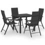 5-teiliges Garten-Esszimmerset schwarz von vidaXL, Gartensets - Ref: Foro24-3060059, Preis: 402,11 €, Rabatt: %
