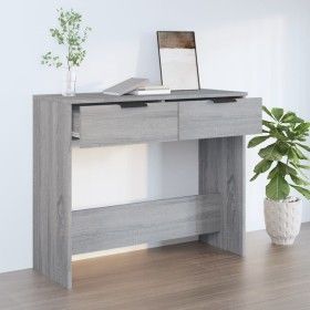Sonoma gray plywood console table 90x36x75 cm by vidaXL, Side tables - Ref: Foro24-817073, Price: 53,99 €, Discount: %