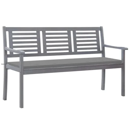 3-seater garden bench in gray eucalyptus wood and 150 cm cushion by vidaXL, garden benches - Ref: Foro24-3061051, Price: 229,...