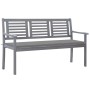 3-Sitzer-Gartenbank aus grauem Eukalyptusholz und 150 cm Kissen von vidaXL, Gartenbänke - Ref: Foro24-3061051, Preis: 228,96 ...