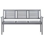 3-Sitzer-Gartenbank aus grauem Eukalyptusholz und 150 cm Kissen von vidaXL, Gartenbänke - Ref: Foro24-3061051, Preis: 228,96 ...